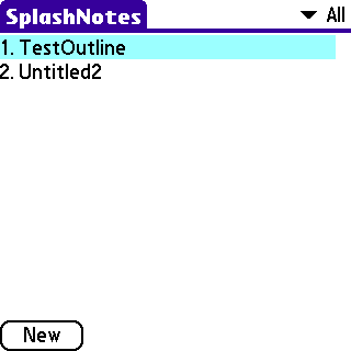 0 SplashNotes review � the outliner for the Palm OS