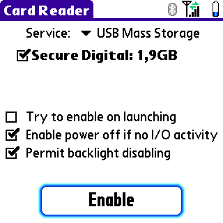 reader Card Reader review   transform your Palm into an USB stick