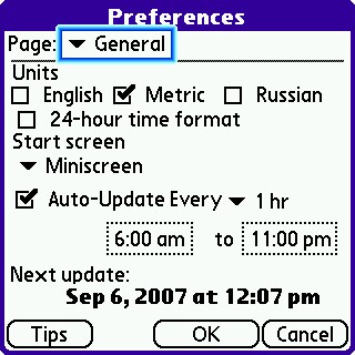 weather TreoWeather updated to include auto updating