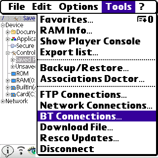 0a Resco Explorer will get Bluetooth file transfer support
