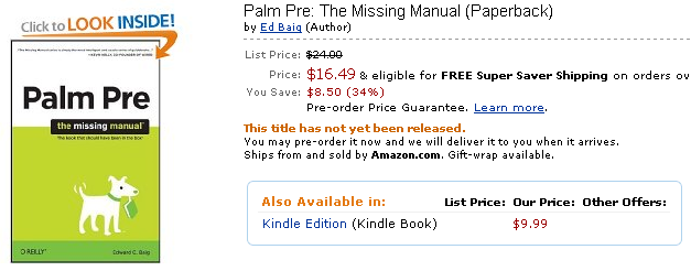 pre missing manual O’Reilly releases Pre: the missing Manual