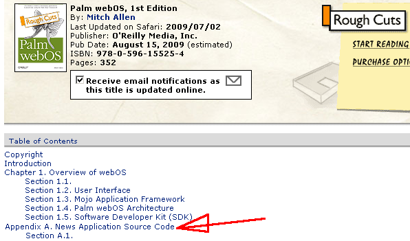webos sample code OReilly   webOS book delayed