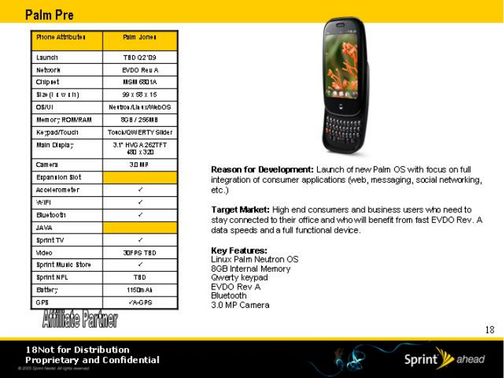sprint pre Palm Pre: Sprint info leaked