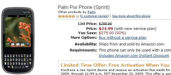 palm pixi free Palm Pixi almost free   25$ at Amazons