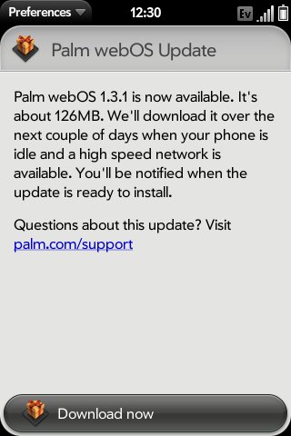 webOS 1.3.1 WebOS 1.3.1 hits the road