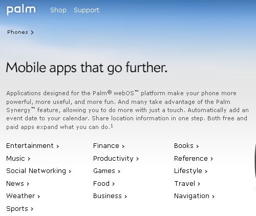 webos app list Palm starts two new developer support services
