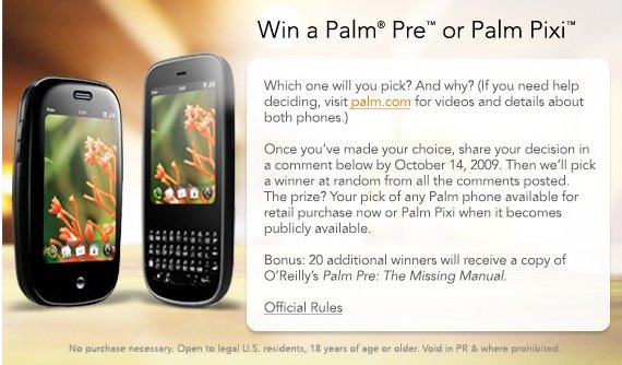 Palm launches little giveaway one Pre or Pixi palm pixi giveaway Palm launches little giveaway one Pre or Pixi