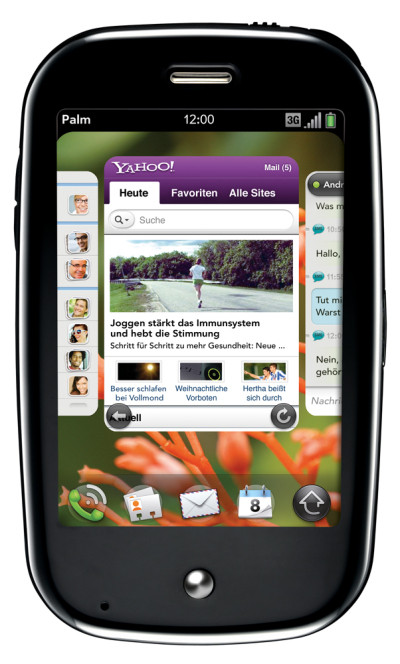 PalmPre Koralle Front zu Yahoo 72dpi O2 Germany   Pre press shots