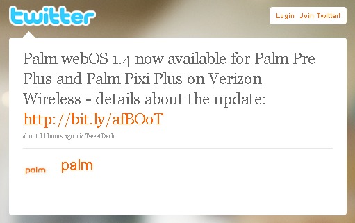 webOS 1.4 out for Verizon web os 1.4 verizon webOS 1.4 out for Verizon