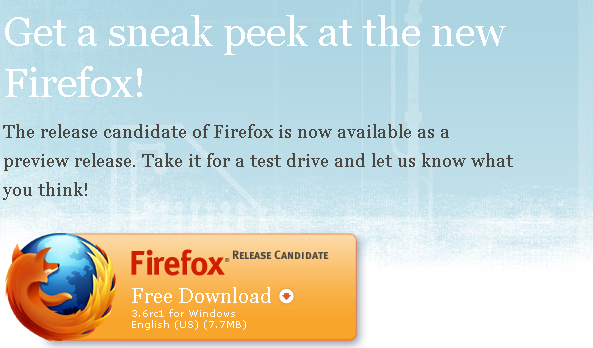 firefox 3 6 rc FireFox 3.6   release candidate out